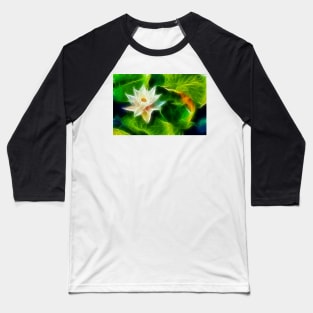 Water Lily and Leaves Baseball T-Shirt